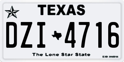 TX license plate DZI4716