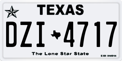 TX license plate DZI4717