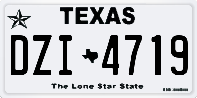 TX license plate DZI4719