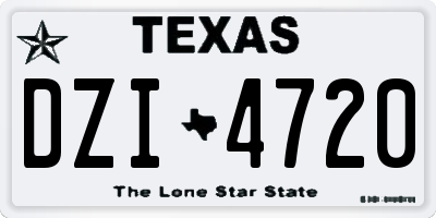 TX license plate DZI4720