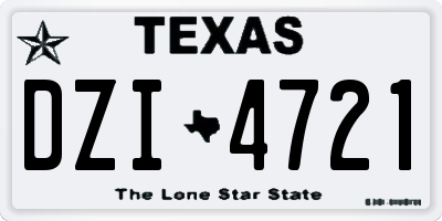 TX license plate DZI4721