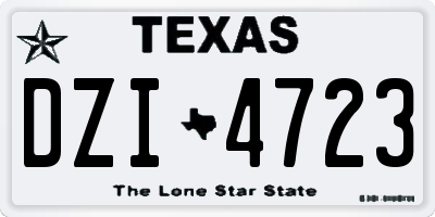TX license plate DZI4723