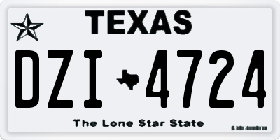 TX license plate DZI4724
