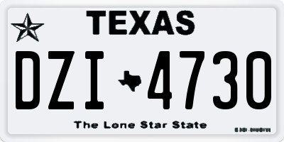 TX license plate DZI4730