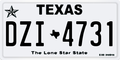 TX license plate DZI4731