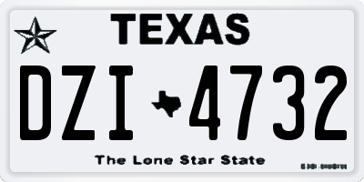 TX license plate DZI4732