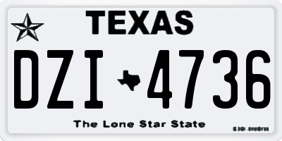 TX license plate DZI4736