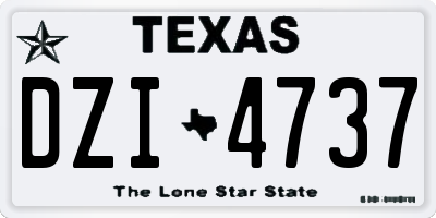 TX license plate DZI4737