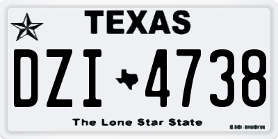 TX license plate DZI4738