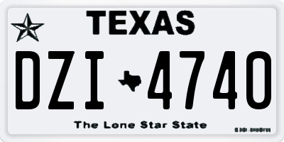 TX license plate DZI4740