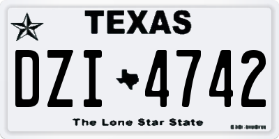 TX license plate DZI4742