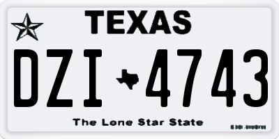 TX license plate DZI4743