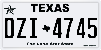 TX license plate DZI4745