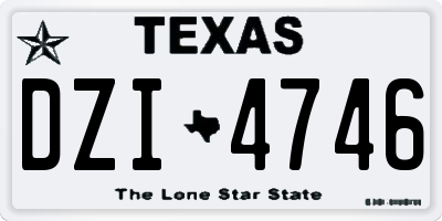 TX license plate DZI4746