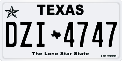 TX license plate DZI4747