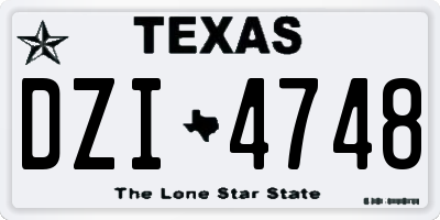 TX license plate DZI4748