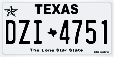 TX license plate DZI4751