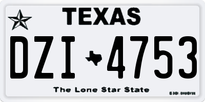 TX license plate DZI4753