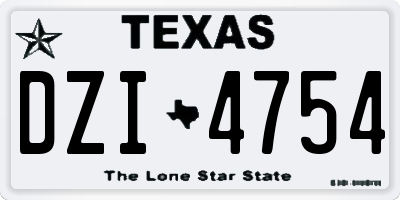 TX license plate DZI4754