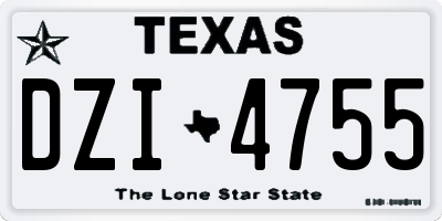 TX license plate DZI4755