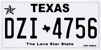 TX license plate DZI4756