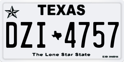 TX license plate DZI4757