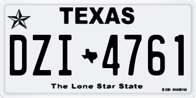 TX license plate DZI4761