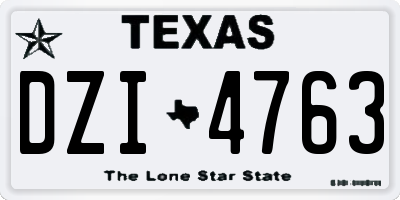TX license plate DZI4763