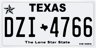 TX license plate DZI4766