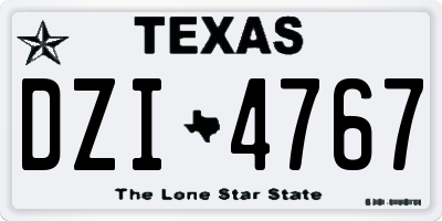 TX license plate DZI4767