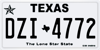 TX license plate DZI4772