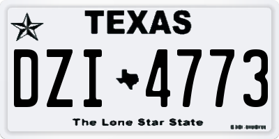TX license plate DZI4773