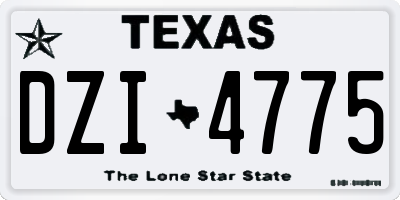 TX license plate DZI4775