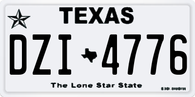 TX license plate DZI4776
