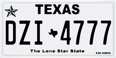 TX license plate DZI4777