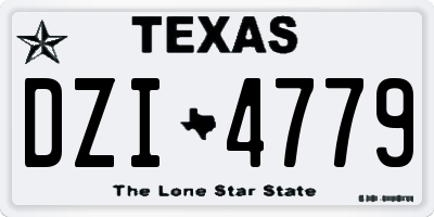 TX license plate DZI4779