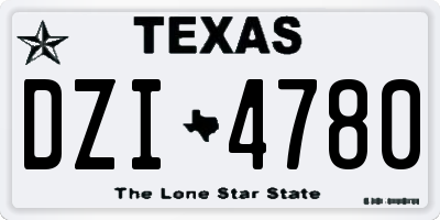 TX license plate DZI4780