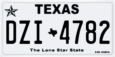 TX license plate DZI4782