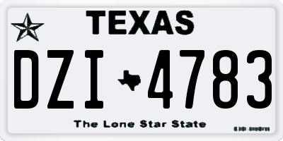 TX license plate DZI4783