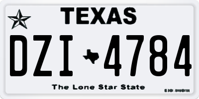TX license plate DZI4784