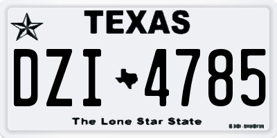TX license plate DZI4785