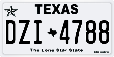 TX license plate DZI4788