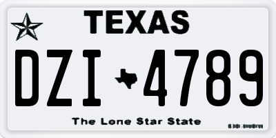 TX license plate DZI4789