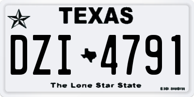TX license plate DZI4791