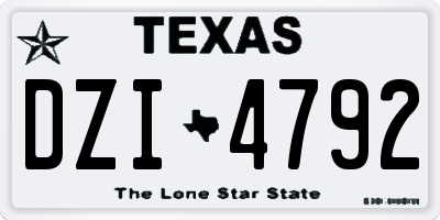 TX license plate DZI4792
