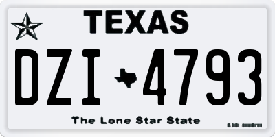 TX license plate DZI4793