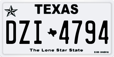 TX license plate DZI4794