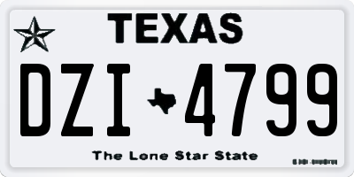 TX license plate DZI4799