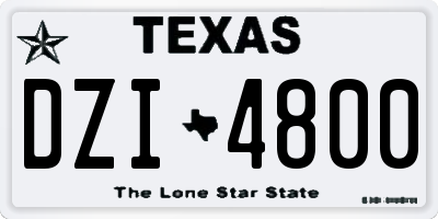 TX license plate DZI4800