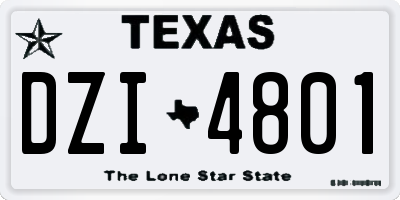 TX license plate DZI4801